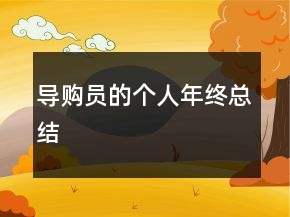導購員的個人年終總結(jié)