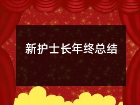 新護(hù)士長(zhǎng)年終總結(jié)