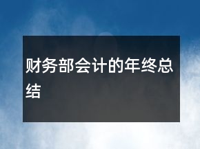 財務部會計的年終總結