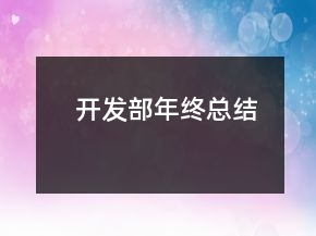 開發(fā)部年終總結(jié)