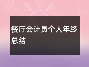 餐廳會計員個人年終總結