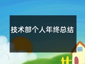 技術(shù)部個(gè)人年終總結(jié)