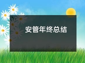 安管年終總結(jié)