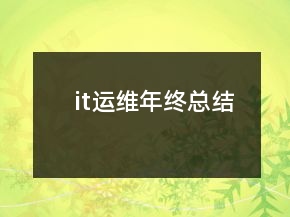 it運(yùn)維年終總結(jié)
