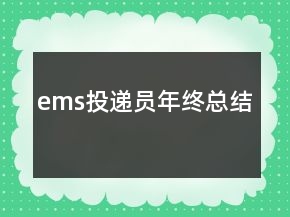ems投遞員年終總結(jié)