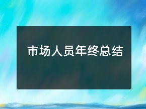 市場(chǎng)人員年終總結(jié)
