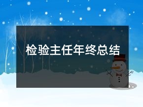 檢驗(yàn)主任年終總結(jié)