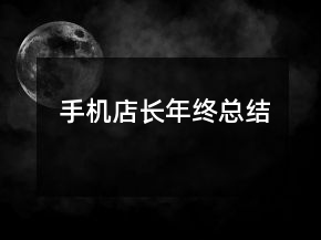 手機(jī)店長年終總結(jié)
