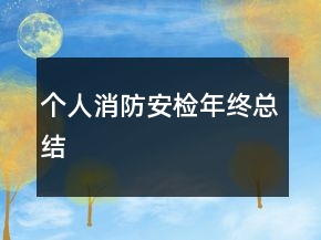 個(gè)人消防安檢年終總結(jié)