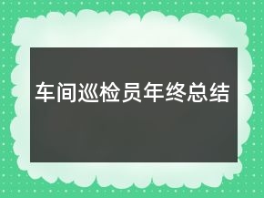 車間巡檢員年終總結(jié)