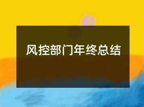 風(fēng)控部門年終總結(jié)