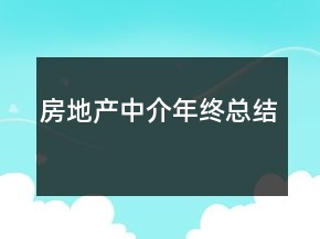 房地產(chǎn)中介年終總結(jié)