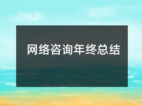 網(wǎng)絡(luò)咨詢年終總結(jié)