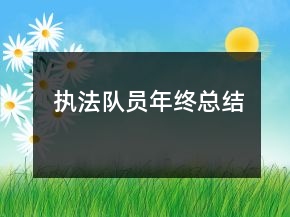 執(zhí)法隊(duì)員年終總結(jié)