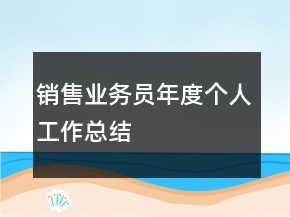 銷售業(yè)務(wù)員年度個(gè)人工作總結(jié)