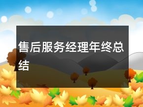 售后服務(wù)經(jīng)理年終總結(jié)