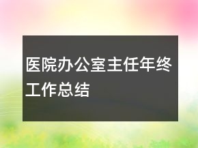 醫(yī)院辦公室主任年終工作總結