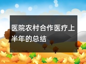 醫(yī)院農(nóng)村合作醫(yī)療上半年的總結