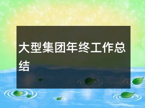 大型集團年終工作總結