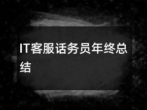IT客服話務(wù)員年終總結(jié)