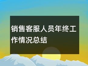 銷售客服人員年終工作情況總結(jié)