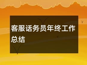 客服話務(wù)員年終工作總結(jié)
