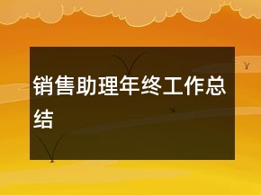 銷售助理年終工作總結(jié)