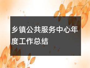鄉(xiāng)鎮(zhèn)公共服務(wù)中心年度工作總結(jié)