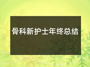 骨科新護士年終總結