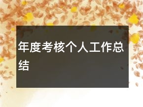 年度考核個人工作總結
