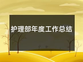 護(hù)理部年度工作總結(jié)