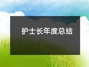 護(hù)士長(zhǎng)年度總結(jié)
