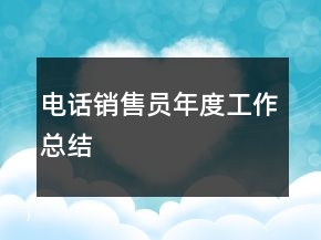 電話銷售員年度工作總結(jié)