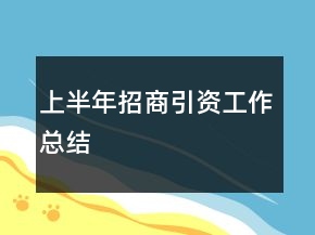 上半年招商引資工作總結(jié)