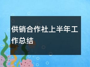 供銷合作社上半年工作總結(jié)