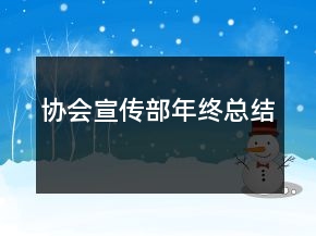 協(xié)會宣傳部年終總結(jié)
