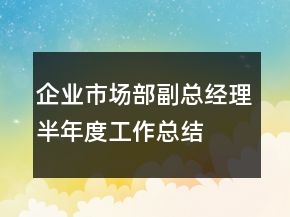 企業(yè)市場(chǎng)部副總經(jīng)理半年度工作總結(jié)