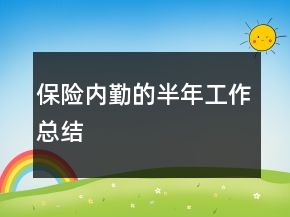 保險內(nèi)勤的半年工作總結(jié)