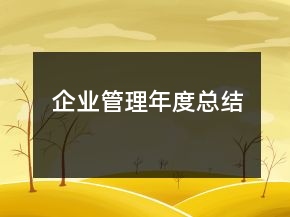 企業(yè)管理年度總結(jié)