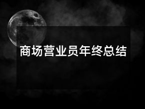 商場營業(yè)員年終總結(jié)