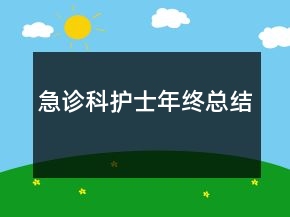急診科護(hù)士年終總結(jié)