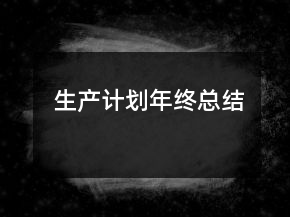 生產計劃年終總結