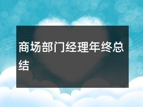 商場部門經(jīng)理年終總結(jié)