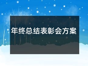 年終總結(jié)表彰會(huì)方案