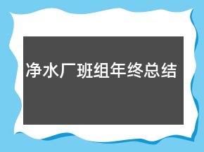 凈水廠班組年終總結(jié)