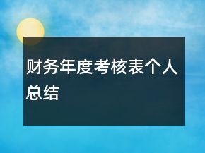 財(cái)務(wù)年度考核表個(gè)人總結(jié)