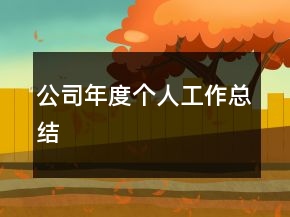 公司年度個(gè)人工作總結(jié)