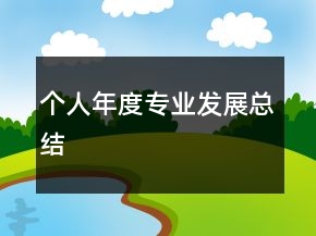 個(gè)人年度專業(yè)發(fā)展總結(jié)