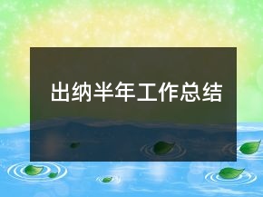 出納半年工作總結(jié)