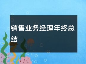 銷售業(yè)務經(jīng)理年終總結(jié)